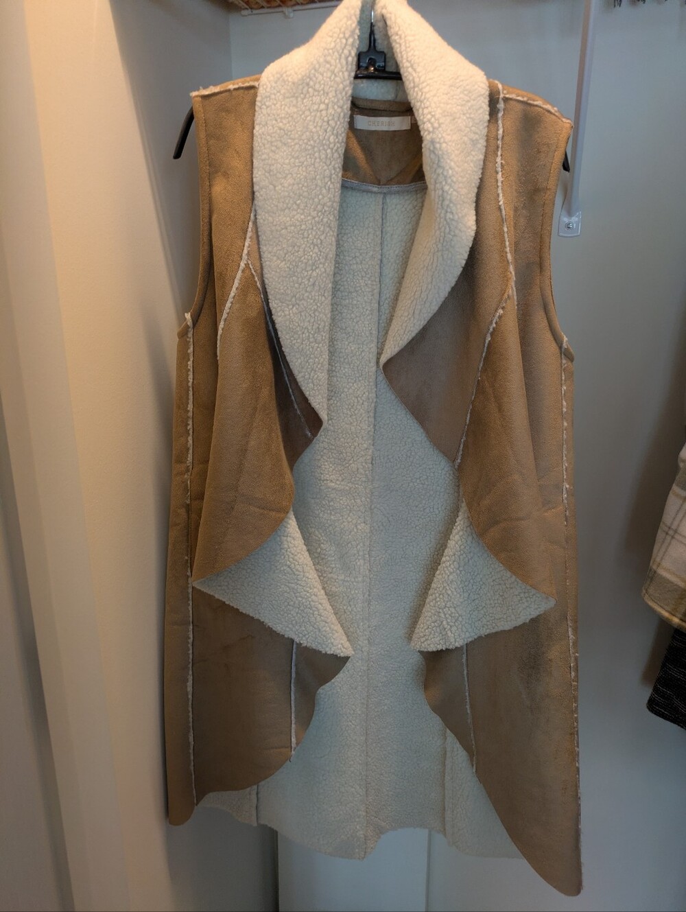 Cherish Suede & Sherling Long Coat/Vest.  Excellent Condition.